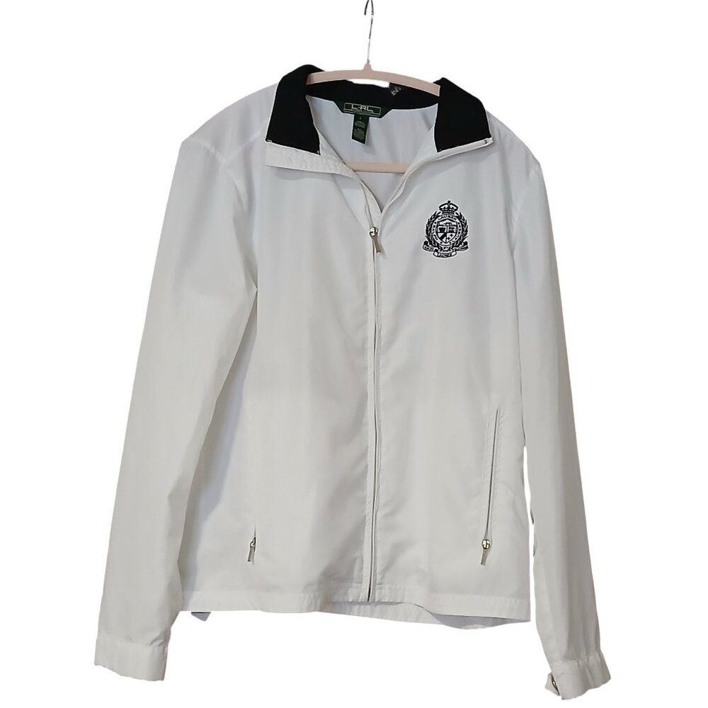 Ralph Lauren Active Crest Windbreaker White and Black Size Large